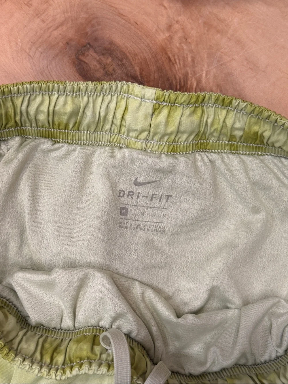 Nike Women's Light Green Tie-Dye Athletic Shorts